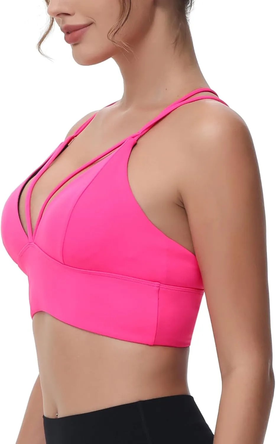 MotoRun Bralettes for Women, Strappy Sports Bra Push up Bralette Sexy Bras Rave Top