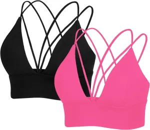 MotoRun Bralettes for Women, Strappy Sports Bra Push up Bralette Sexy Bras Rave Top