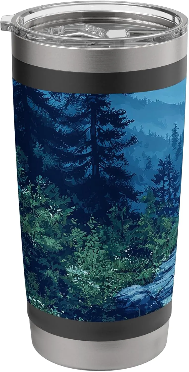 Mountain Trail With View Vintage Landscape Graphic Stainless Steel Insulated Tumbler