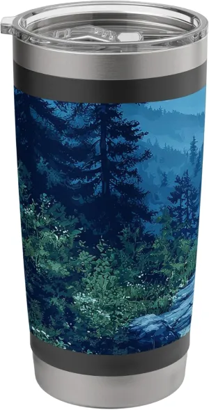 Mountain Trail With View Vintage Landscape Graphic Stainless Steel Insulated Tumbler
