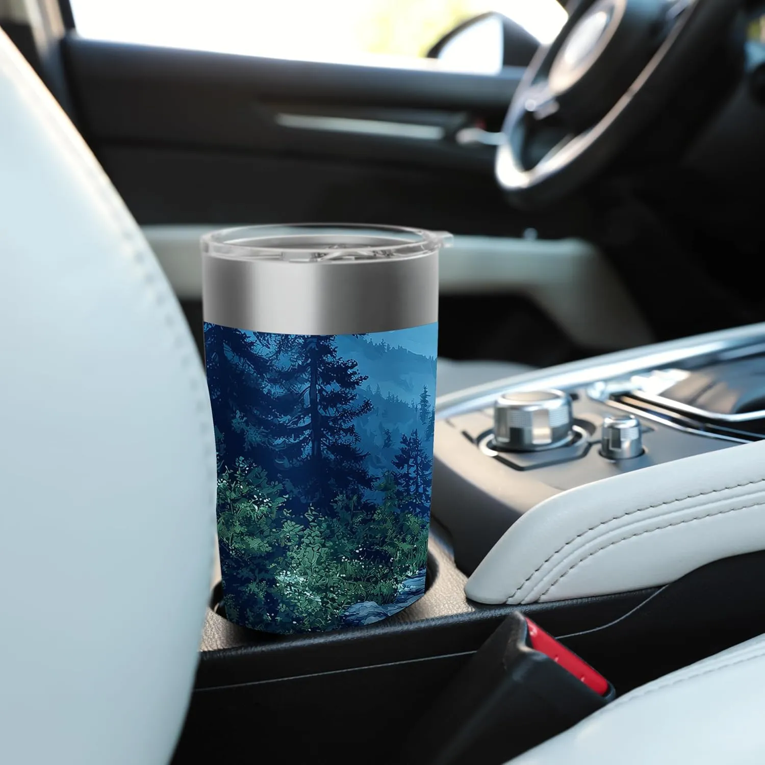 Mountain Trail With View Vintage Landscape Graphic Stainless Steel Insulated Tumbler