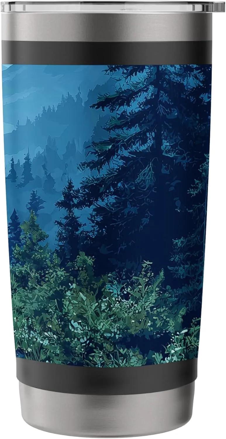 Mountain Trail With View Vintage Landscape Graphic Stainless Steel Insulated Tumbler