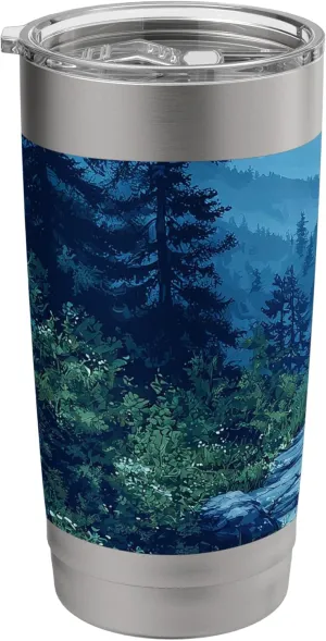 Mountain Trail With View Vintage Landscape Graphic Stainless Steel Insulated Tumbler