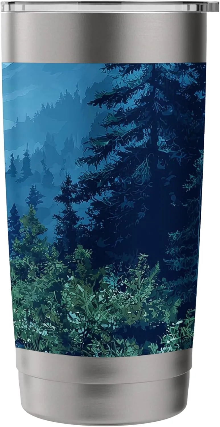 Mountain Trail With View Vintage Landscape Graphic Stainless Steel Insulated Tumbler