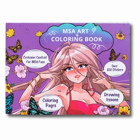 MSA official 103 Pages Best Large Inspirational Adult Coloring Books for Women Teens 133 Stickers Cute Anime Sketchbook Anxiety Stress Relief Coloring Adults Drawing Book for Relaxation Paperback – January 1, 2024