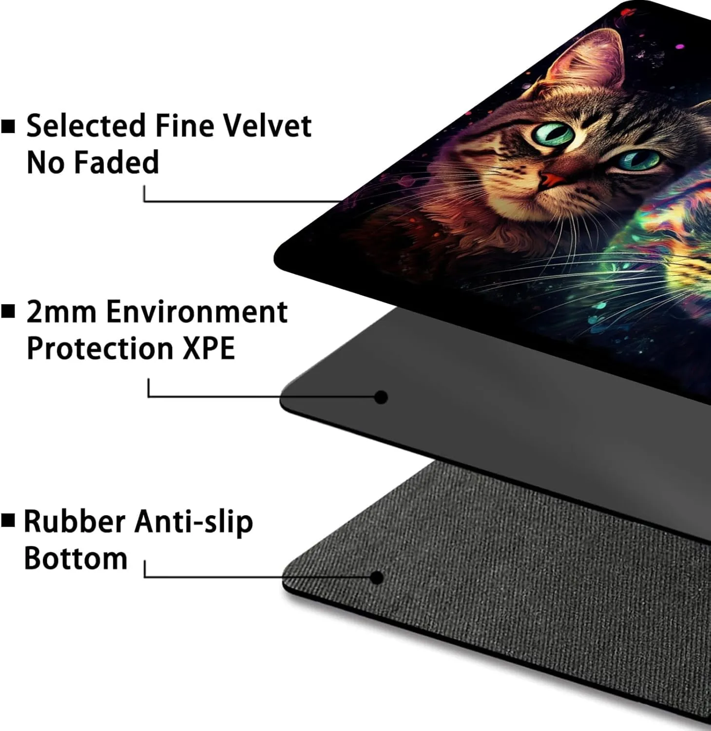 MTG Playmat,Game Play Mat for MTG TCG 24 x 14 inches Cards Game Playmats,Trading Card Game Stitched Play Mats Commander Deck Gaming Desk Mat Card Gameplay Mats,Three Cute Cats