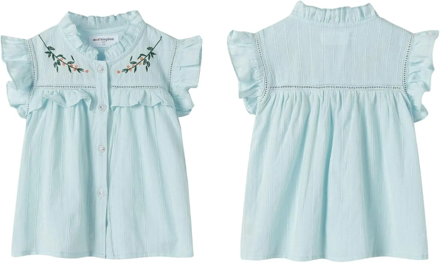Mud Kingdom Beautiful Girl Skirt Set Floral Ruffle Sleeveless Summer Casual Clothing