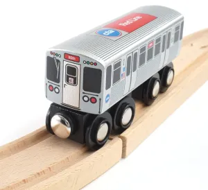 MUNI PALS Munipals Chicago Transit Authority Wooden Railway Red Line–Child Safe and Tested Wood Toy Train