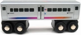 MUNI PALS Munipals New Jersey Transit Wooden Railway Child Safe and Tested Wood Toy Trains (Comet V Commuter)