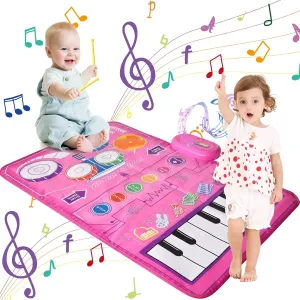 Music mat Baby Toy 6-12 Months Toddler Toys for 1 2 3 Year Old Girl Gifts for 1 2 3 Year Old Girls Birthday Gift Sensory Toys for Toddlers 1-3 Year Old Toys for 1   Year Old Girl Toddler Girl Toys 2-3