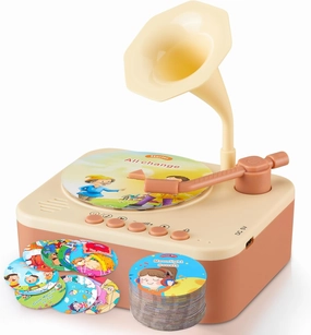Musica Toddle Education Toys - Audio Books for Kids, 99 Cards Learning Stories Songs, Ideal Gift for 3-6 Year Old Baby Boy-Girls(Cozy Brown)