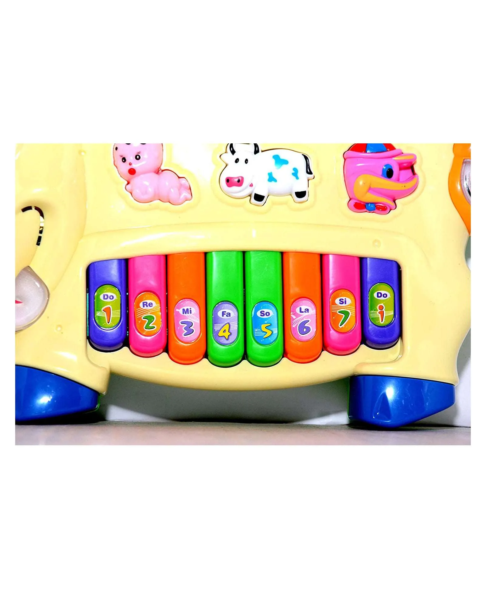 Musical Cow Piano Toy with Flashing Light & Sound for Kid, Early Development Musical Toy