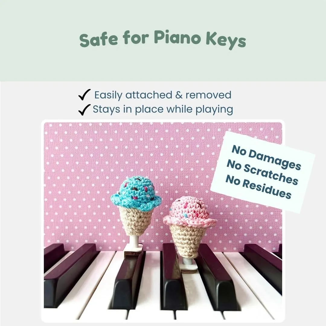 MyPianoPals, Piano Key Markers for Beginning Pianists, Handmade, Visual Aid for Learning Piano, Safe for Piano Keys, US Patent Pending [Brown Horse & Carrot]