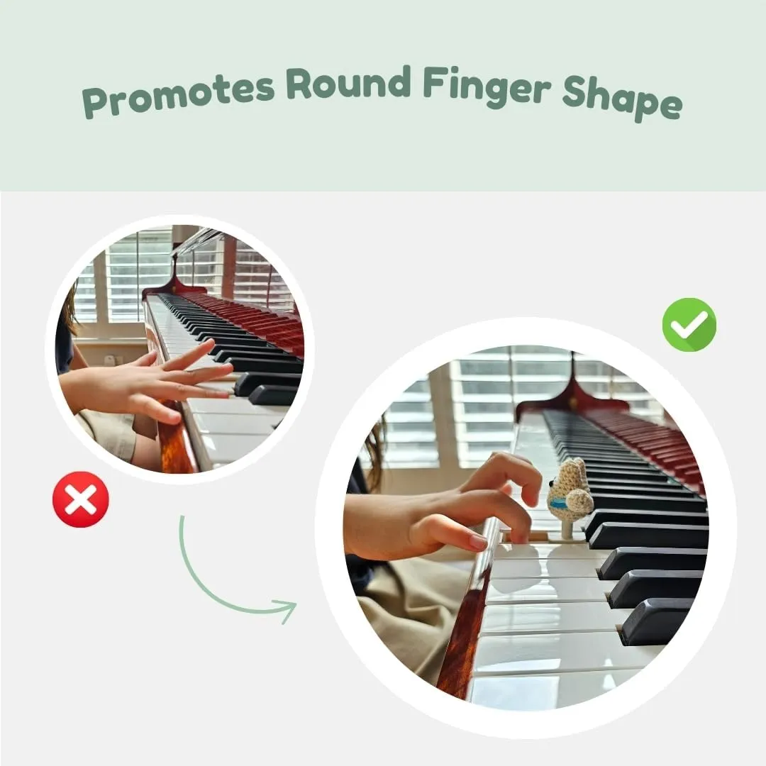 MyPianoPals, Piano Key Markers for Beginning Pianists, Handmade, Visual Aid for Learning Piano, Safe for Piano Keys, US Patent Pending [Brown Horse & Carrot]