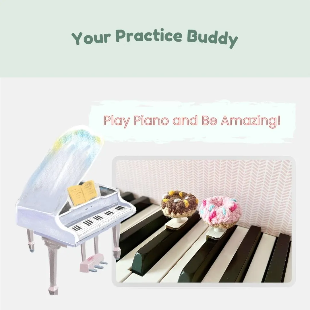 MyPianoPals, Piano Key Markers for Beginning Pianists, Handmade, Visual Aid for Learning Piano, Safe for Piano Keys, US Patent Pending [Brown Horse & Carrot]