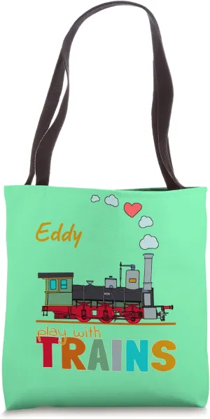 Name Eddy Train Steam Locomotive Personalised Tote Bag