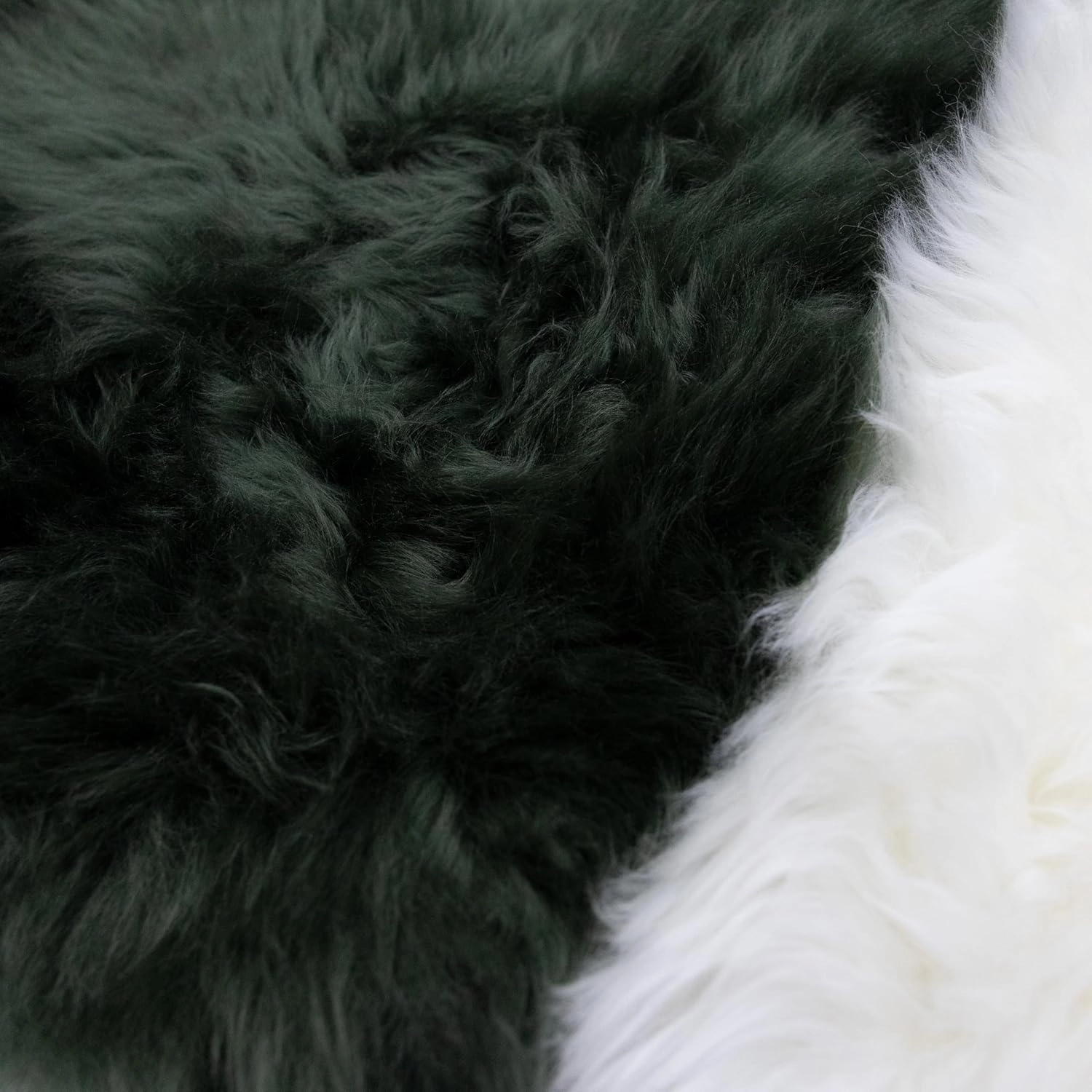 Natural Australian Sheepskin Seat Chair Pad,Soft Wool and Non-Slip Backing Cover for Home Office Chair Computer Chairs, car Seats, Kitchen and Dining Room Square Pack of 1 (Forest Green, 18"×18”)