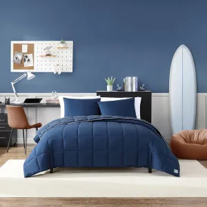 Nautica - Queen Comforter Set, Peached Microfiber Bedding with Matching Shams, Lightweight for Year Round Use, Oeko-Tex Certified (Longdale Solid Navy)