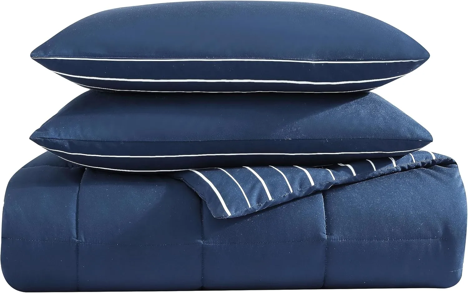 Nautica - Queen Comforter Set, Peached Microfiber Bedding with Matching Shams, Lightweight for Year Round Use, Oeko-Tex Certified (Longdale Solid Navy)