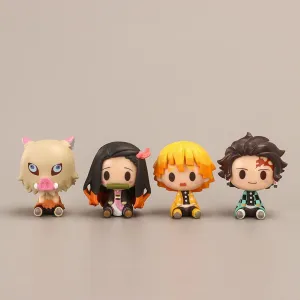 NEVANO 4 Pieces Cute Anime Action Figure Set,Cartoon Doll Statue Game Figure Model,Drawing Room Ornaments Collection PVC,A Gift for Boys and Girls Anime Fans