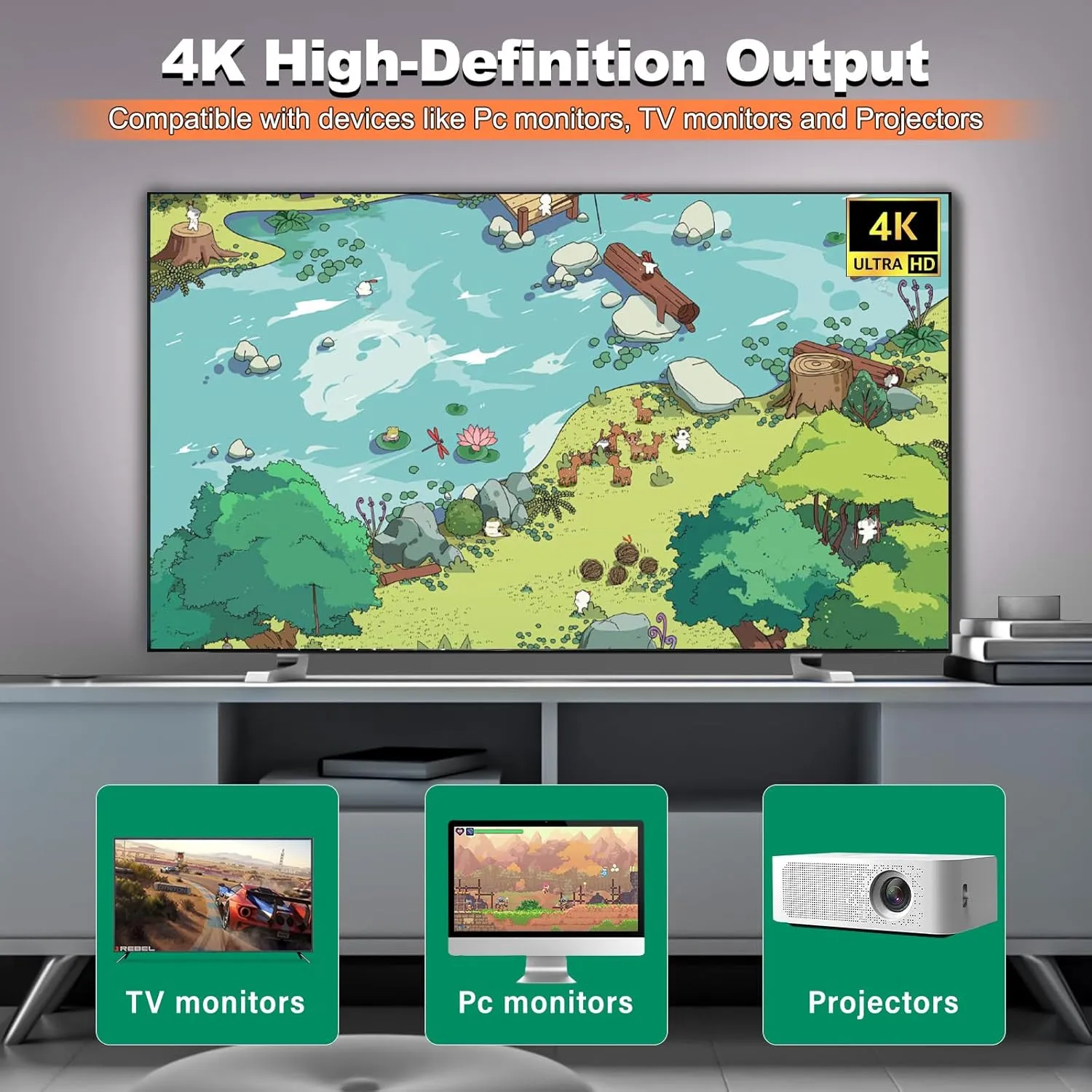 New Retro Gaming Console & Game Stick Pro - 40,000  Classic Video Games, 23 Emulators, Dual Wireless Controllers, 4K HDMI Output, Plug & Play, Compatible with TV, PC, Projector, 64GB