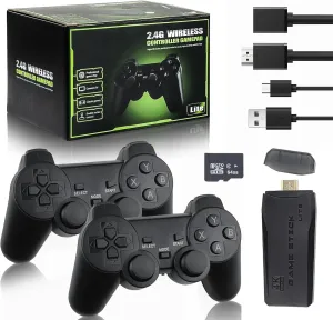 New Retro Gaming Console & Game Stick Pro - 40,000  Classic Video Games, 23 Emulators, Dual Wireless Controllers, 4K HDMI Output, Plug & Play, Compatible with TV, PC, Projector, 64GB