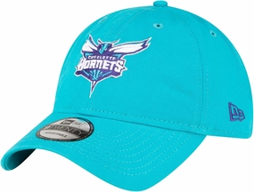 New Era Unisex-Adult NBA 9TWENTY Core Classic Team Color Primary Logo Adjustable Hat Cap One Size Fits All - Charlotte Hornets Teal