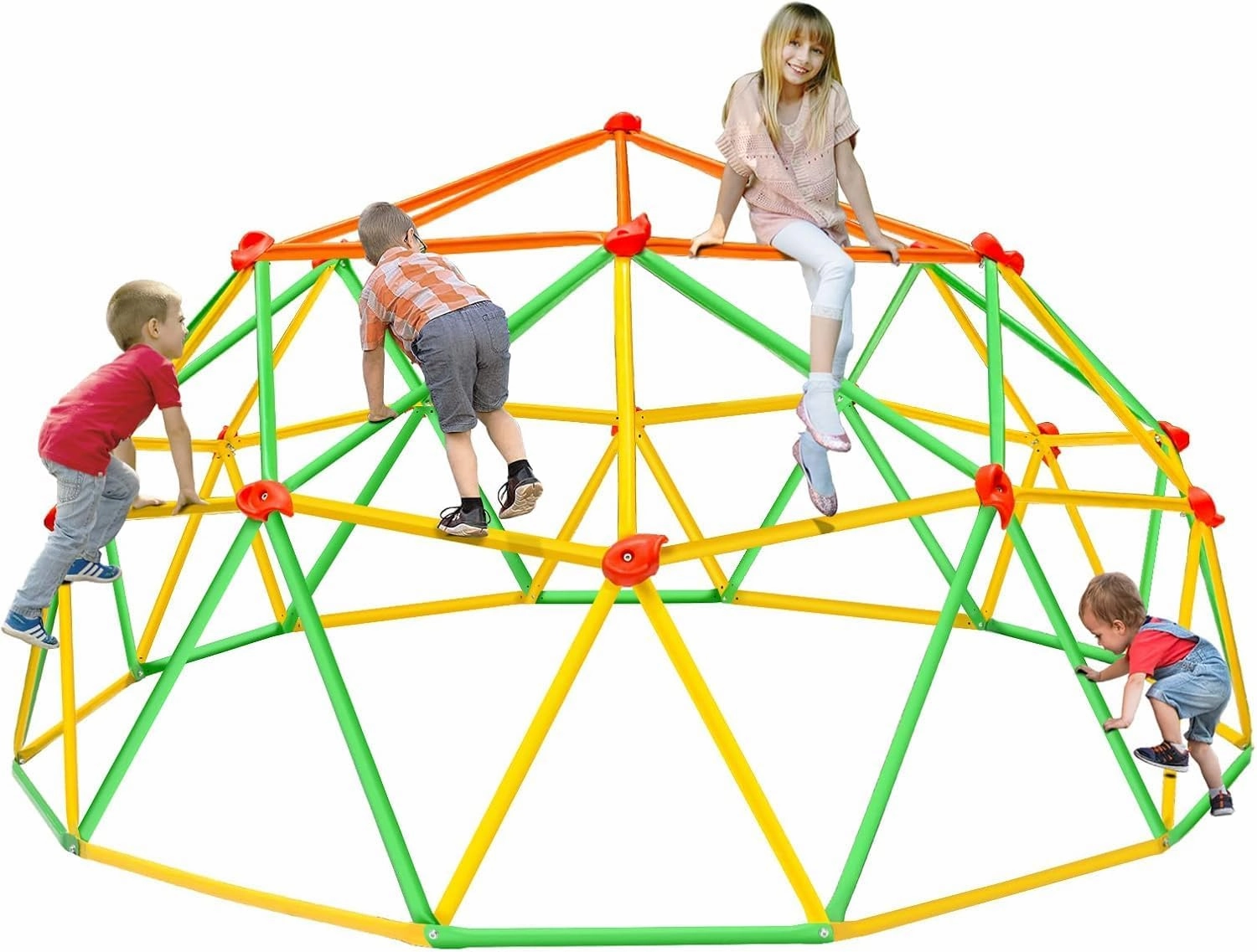 New Version 10FT Geometric Dome Climber,Jungle Gym Supports 800LBS，for Kids 3 to 10 Years Old, Outdoor Backyard Play Equipment Outside Toy ﻿