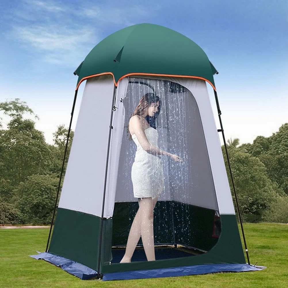 NIEH Extra Wide Privacy Shower Tent Outdoor Toilet Dressing/Changing Room Portable Shelter Tent with Carrying Bag for Camping Hiking Beach Bathroom, Easy Set Up, 160X160X240CM, Green