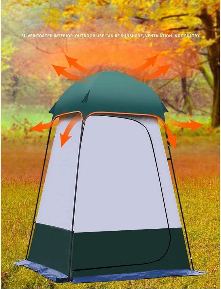 NIEH Extra Wide Privacy Shower Tent Outdoor Toilet Dressing/Changing Room Portable Shelter Tent with Carrying Bag for Camping Hiking Beach Bathroom, Easy Set Up, 160X160X240CM, Green