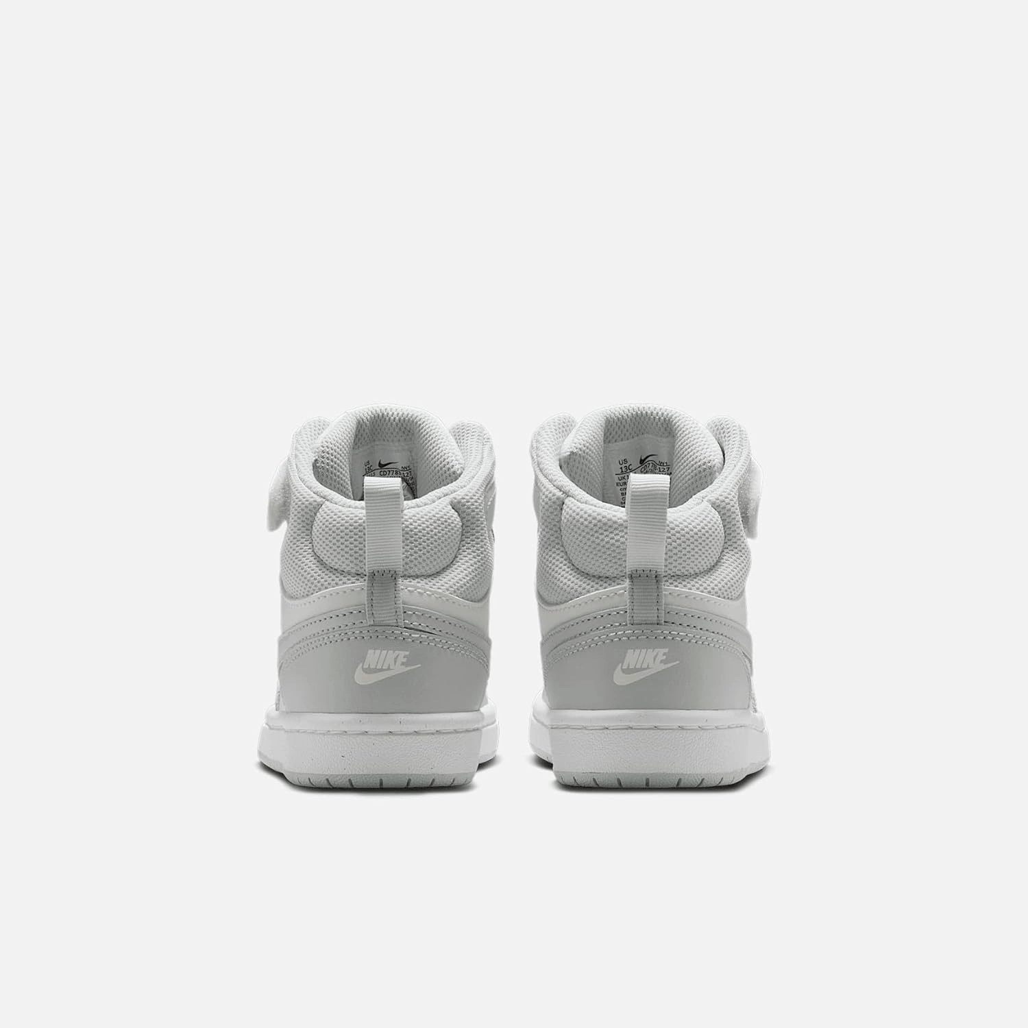Nike Court Borough Mid 2 Little Kids' Shoes (CD7783-127, Sail/White/Light Silver)
