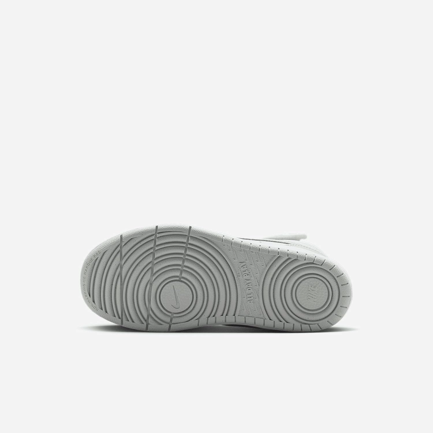 Nike Court Borough Mid 2 Little Kids' Shoes (CD7783-127, Sail/White/Light Silver)