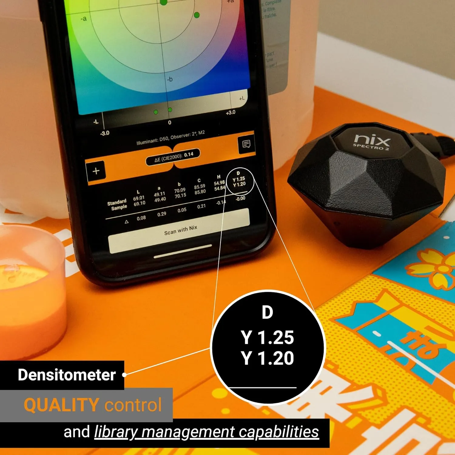 Nix Spectro 2 Spectrophotometer - Professional and Portable Color Measurement for Print, Packaging, Paint, Coatings and More