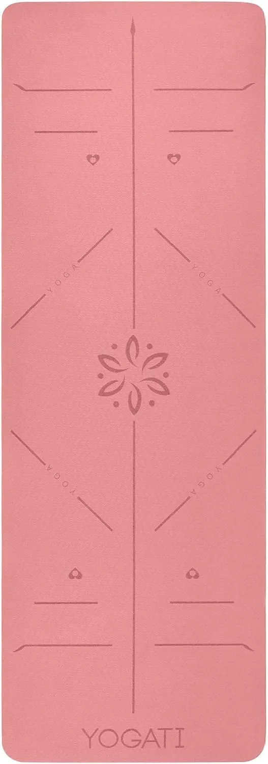 Non Slip Yoga Mats with Strap - Pilates & Exercise Mat for Home Workout