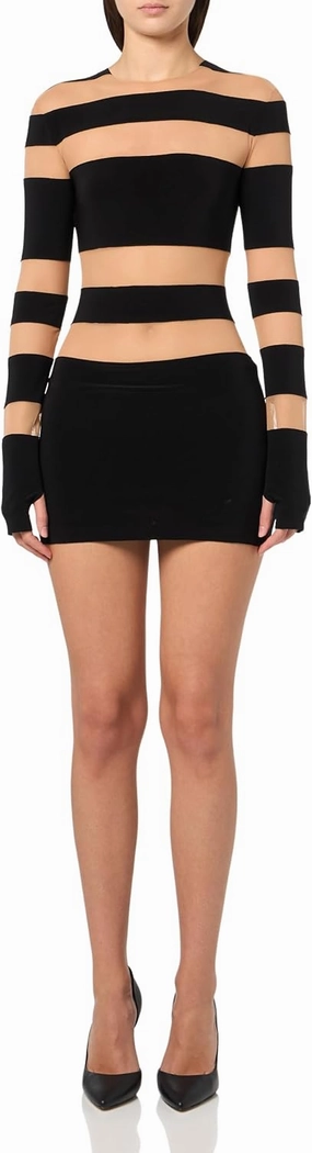 Norma Kamali Women's Spliced Long Sleeve Pickleball Dress