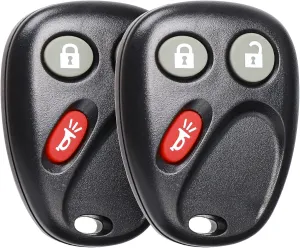 NPAUTO Key Fob Fits for Chevy Trailblazer GMC Envoy 2002-2009, Buick Rainier 04-07, Isuzu Ascender 03-07, Oldsmobile Bravada 02-04 Keyless Entry Remote Replace# 15051014, 15008008, 15008009, 2-Pack