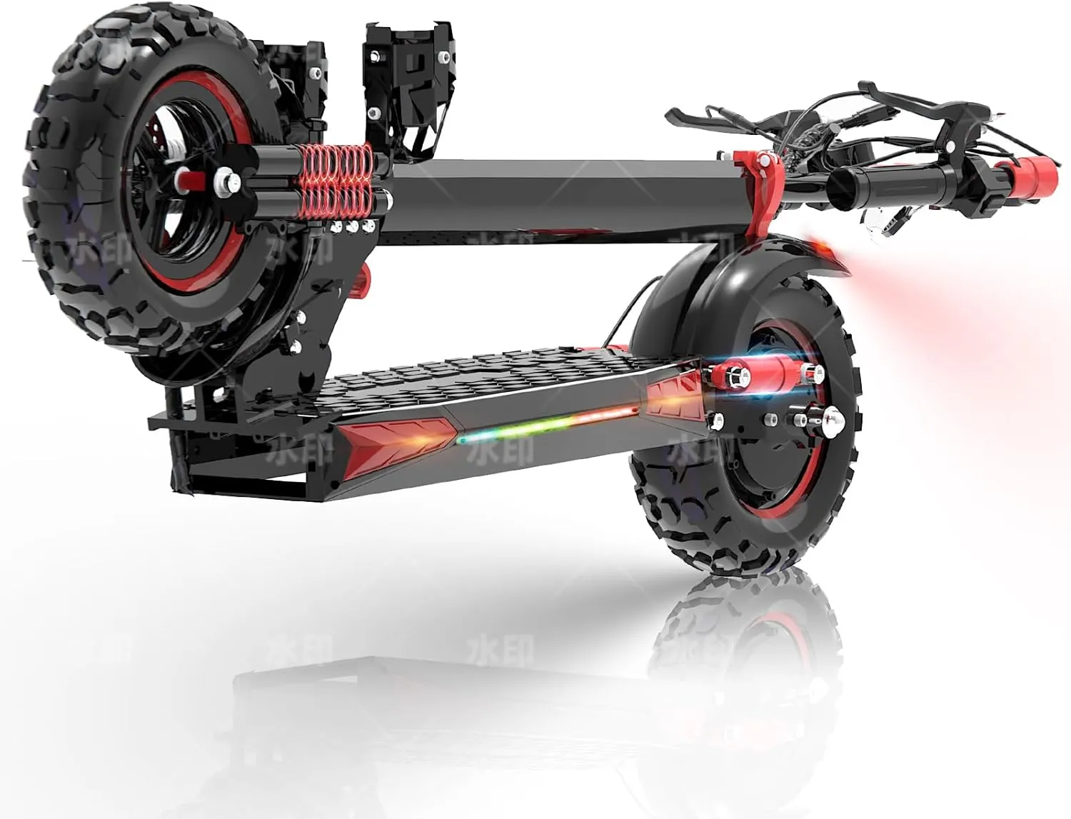 Off Road Electric Scooter Adults, 1200W Moter, 48V 18AH/21AH Battery, Max 35 Mile Range 35 Mph Power, 11" Off Road All-Terrain Tire, Folding E Scooter with Seat, Dual Suspensio