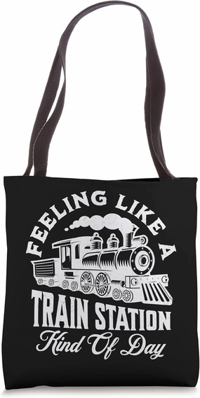 Old Western Train Station Kind of Day Locomotive Travel Tote Bag