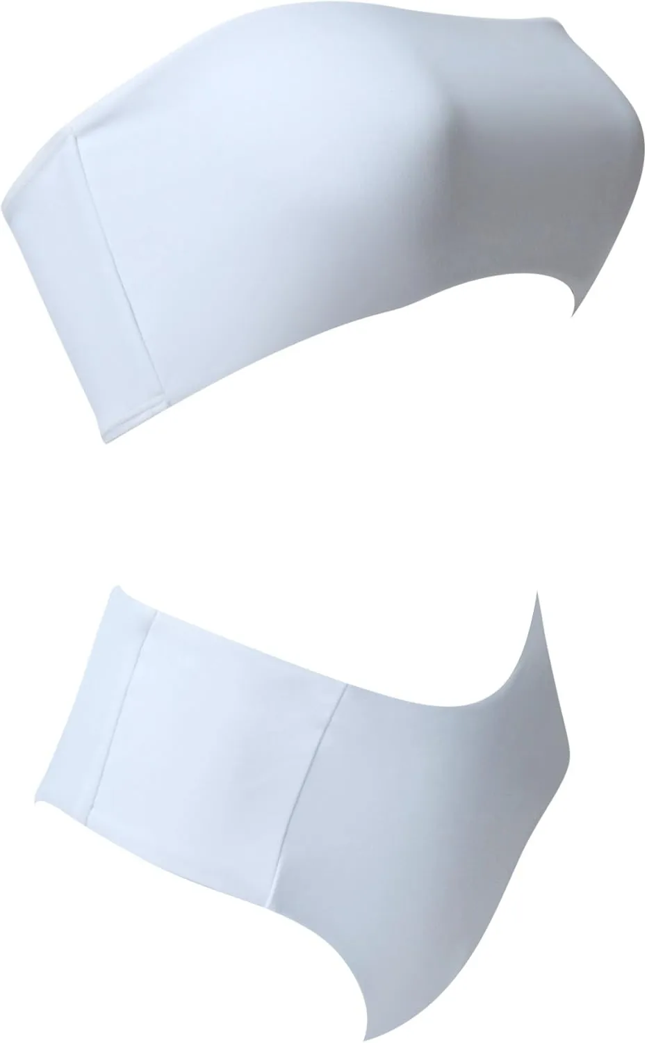 OMKAGI Women's 2 Pieces Bandeau Bikini Swimsuits Off Shoulder High Waist Bathing Suit High Cut