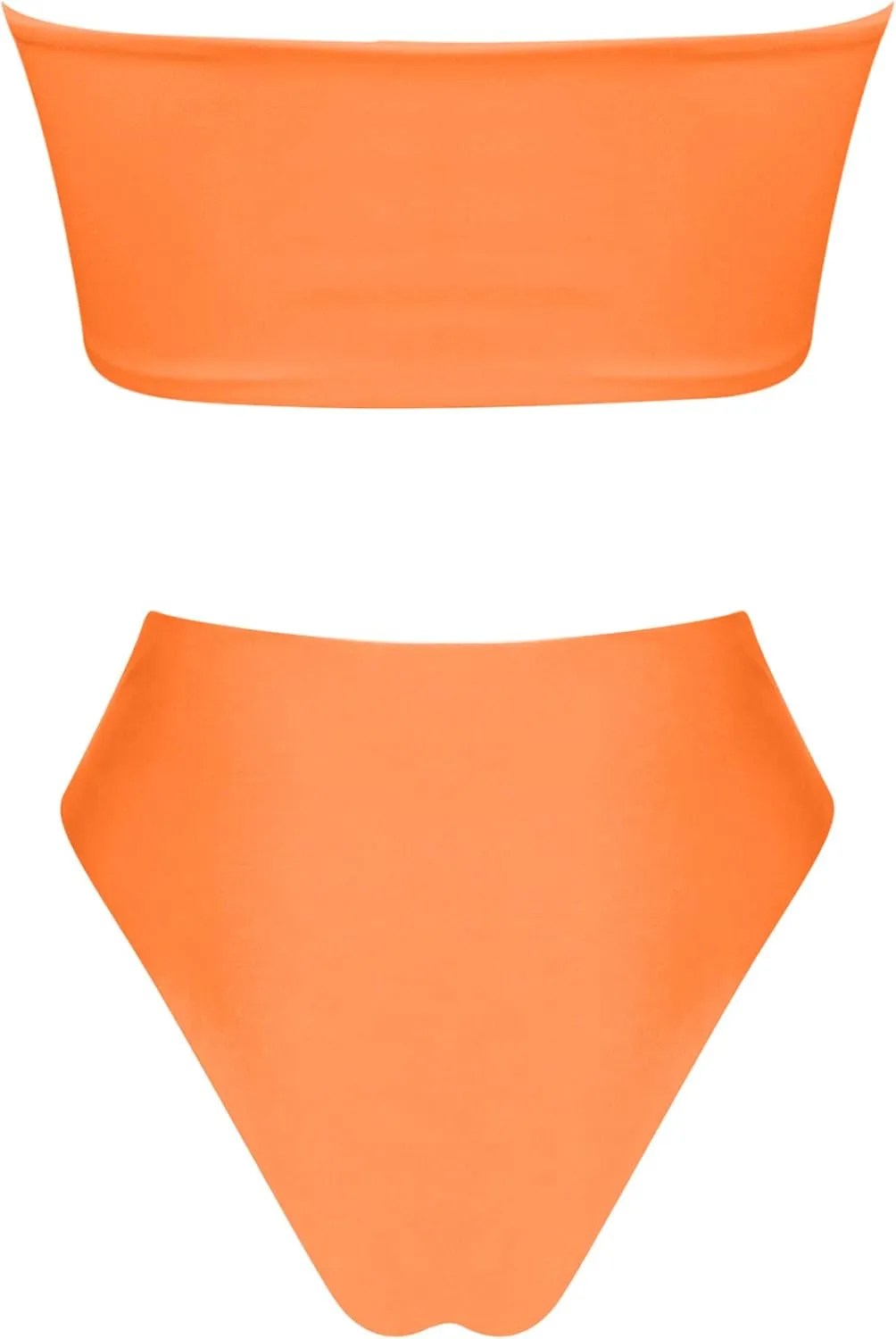 OMKAGI Women's 2 Pieces Bandeau Bikini Swimsuits Off Shoulder High Waist Bathing Suit High Cut