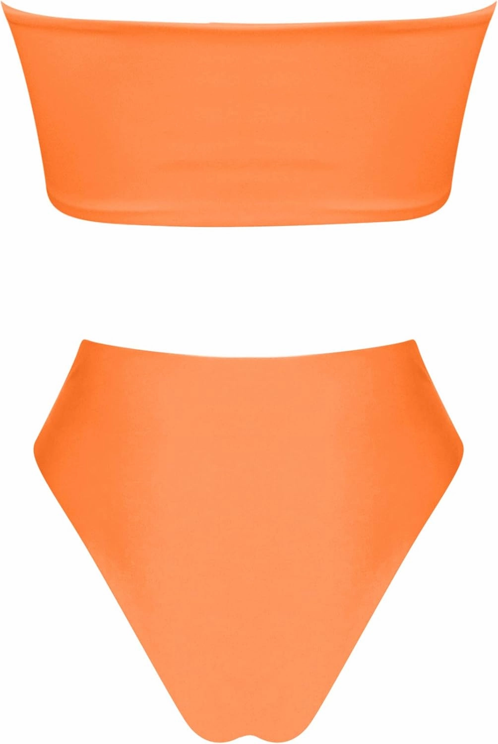 OMKAGI Women's 2 Pieces Bandeau Bikini Swimsuits Off Shoulder High Waist Bathing Suit High Cut