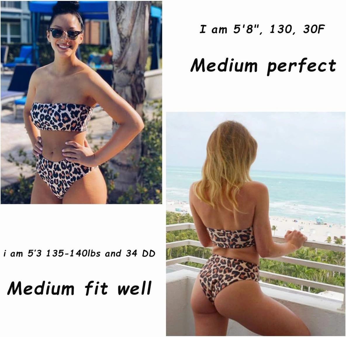 OMKAGI Women's 2 Pieces Bandeau Bikini Swimsuits Off Shoulder High Waist Bathing Suit High Cut