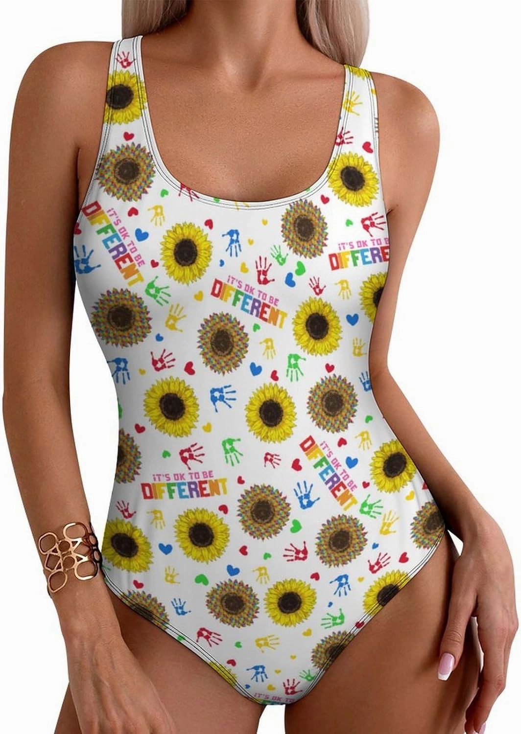 One Piece Swimsuit for Women Cute Tiger Checkered Bathing Suits Racerback Swimsuits Tummy Control Padded Swimwear
