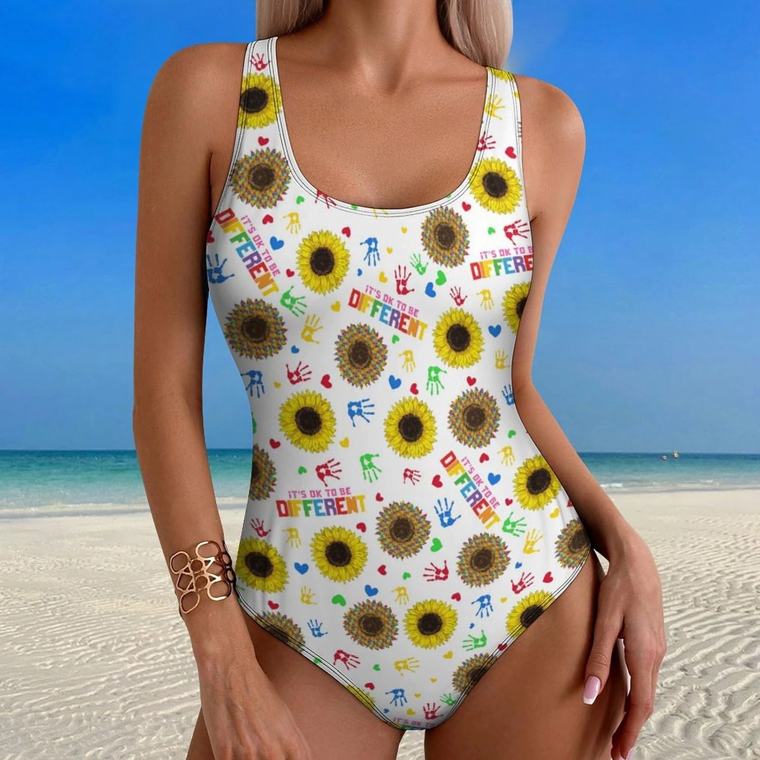 One Piece Swimsuit for Women Cute Tiger Checkered Bathing Suits Racerback Swimsuits Tummy Control Padded Swimwear