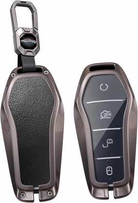 ontto Car Key Cover Fit for BYD Han Ev Tang Dm Qin Plus Song Pro MAX Yuan Smart Remote Key Fob Shell Case 360 Degree Protection Key Bag,Black
