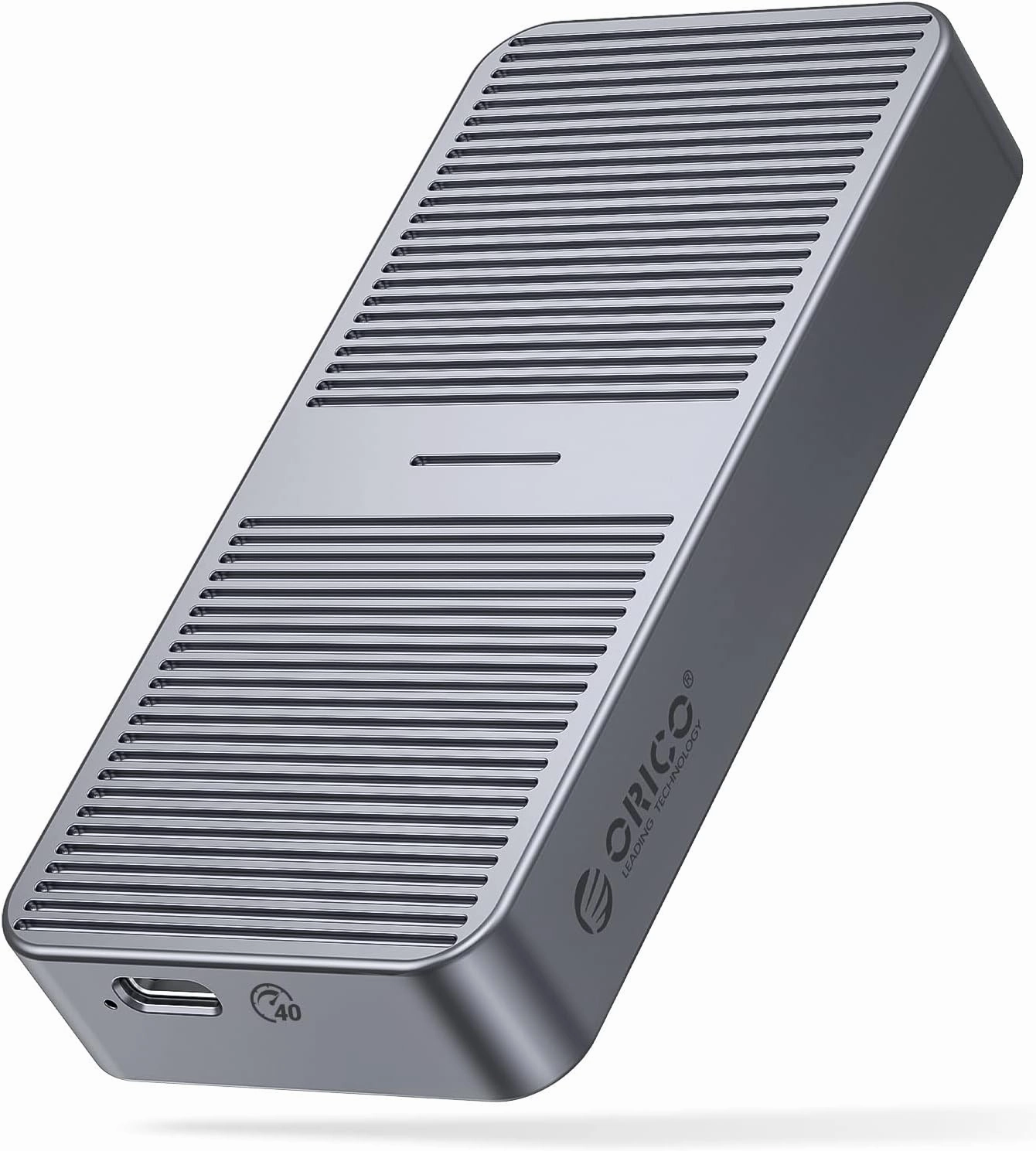 ORICO 40Gbps NVMe SSD Enclosure, M.2 to USB-C Adapter for NVMe M-Key 8TB SSD Max, Aluminum M2 External SSD Case, Compatible with Thunderbolt 3/4 USB3.2/3.1/3.0/Type - M224 Gray