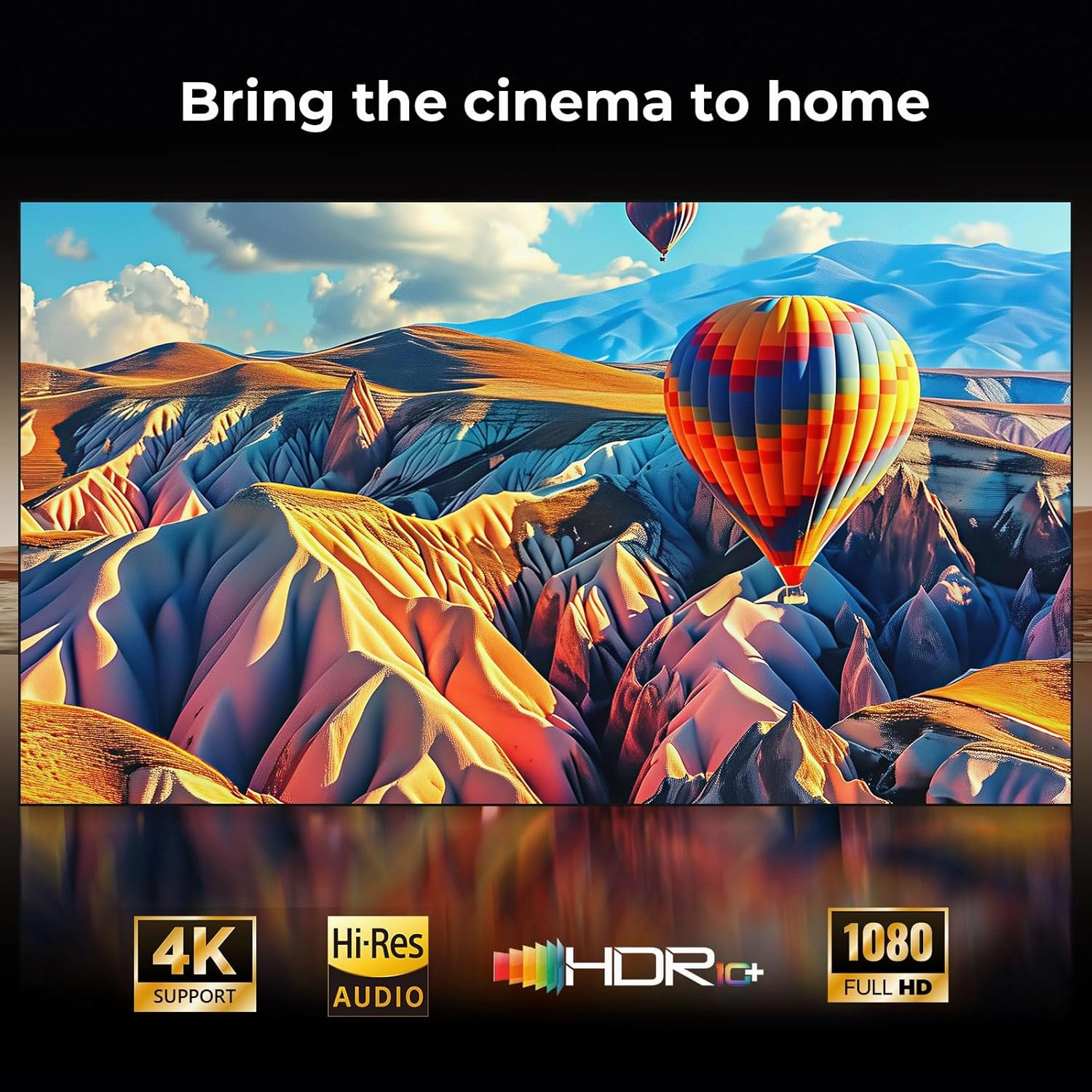 Outdoor-Projector-4K [1200 ANSI/Google TV/Voice Control] Smart Projector with WiFi 6 and Bluetooth, 10,000  Apps, AI Focus Portable Proyector with Netflix, Sovbio 1080P Audio Movie Home [180° Stand]