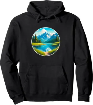 Outdoors Hiking Walking Adventure. Mountain Range. Pullover Hoodie