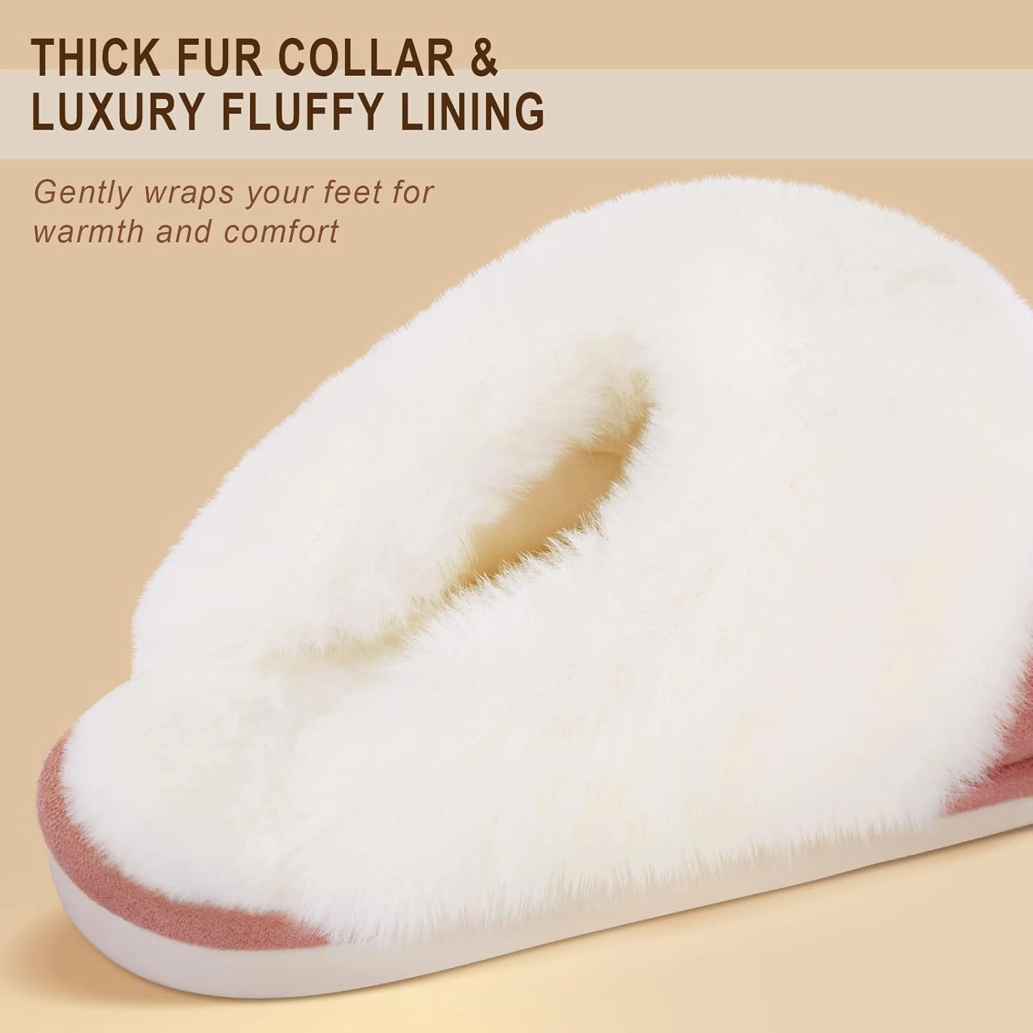 Parlovable Women Slippers with Memory Foam, Fuzzy Warm Bedroom House Shoes, Fluffy Winter Indoor Outdoor Anti-Skid Sole