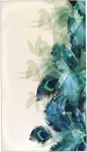 Peacock Hand Towels for Bathroom Set of 2 Green Blue Beautiful Peacock Feather Bathroom Hand Towels Microfiber Soft Highly Absorbent Face Towel Kitchen Dish for Hotel Spa,15.7"x27.5" Beige